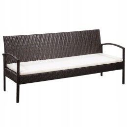 3-vietė sodo sofa su pagalvėlėmis, polirotangas, rudas lumarko!