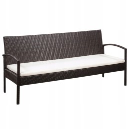 3-vietė sodo sofa su pagalvėlėmis, polirotangas, rudas lumarko!