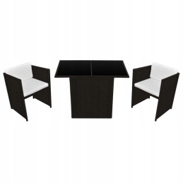 3 dalių bistro baldų komplektas su pagalvėmis, ra