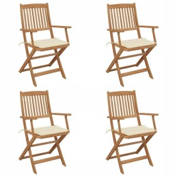Sulankstomos sodo kėdės su pagalvėlėmis, 4vnt, lumarko akacijos mediena!