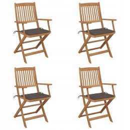 Sulankstomos sodo kėdės su pagalvėlėmis, 4vnt, lumarko akacijos mediena!