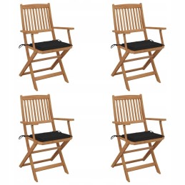 Sulankstomos sodo kėdės su pagalvėlėmis, 4vnt, lumarko akacijos mediena!