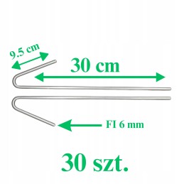 Geo tinklelio kaiščiai 30 vnt 30cm fi6 mm tinklelis plieninis ekologinis kaištis