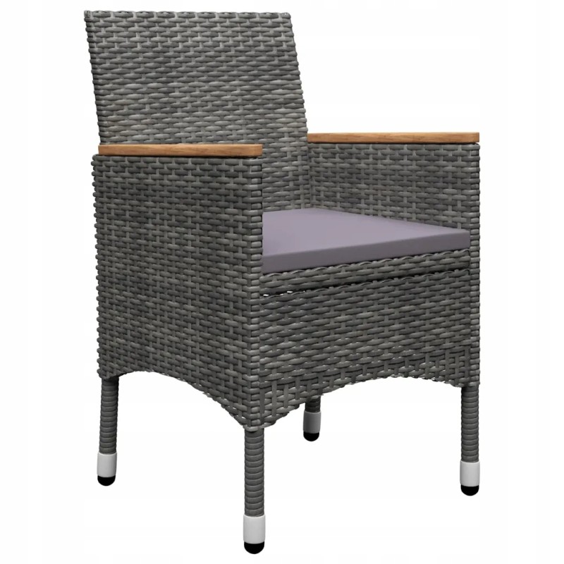 Vidaxl 5 dalių sodo baldų komplektas, pilkas