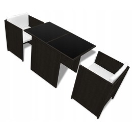 Skandinaviškas sodo komplektas su pagalvėlėmis  ruda