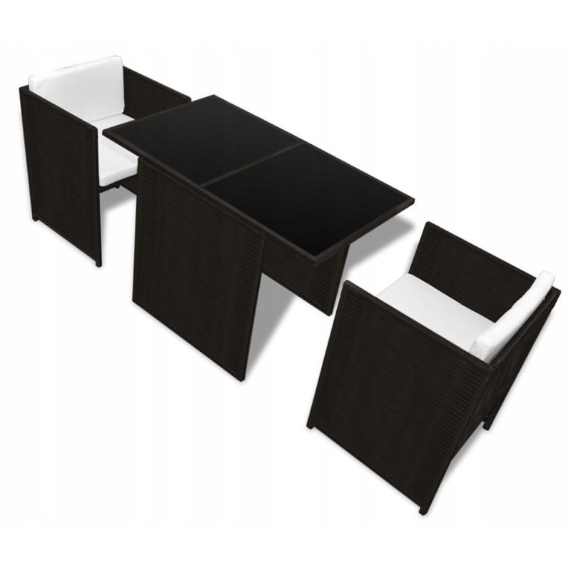 Skandinaviškas sodo komplektas su pagalvėlėmis  ruda