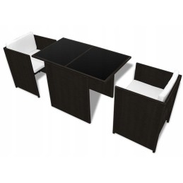 Skandinaviškas sodo komplektas su pagalvėlėmis  ruda