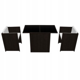 Skandinaviškas sodo komplektas su pagalvėlėmis  ruda