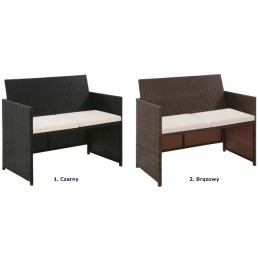 4 dalių rotango stalo, fotelių ir sofos komplektas