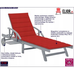 Ištraukiamas medinis šezlongas sodui su stalu