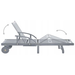 Ištraukiamas medinis šezlongas sodui su stalu