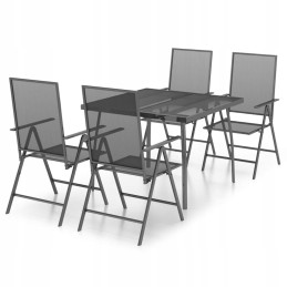 5 dalių sodo baldų komplektas, antracitinis plienas