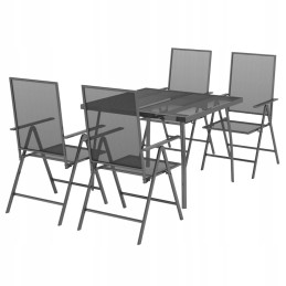 5 dalių sodo baldų komplektas, antracitinis plienas