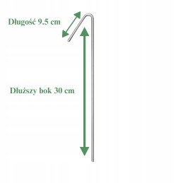 Geo tinklelio kaiščiai 30 vnt 30cm fi6 mm tinklelis plieninis ekologinis kaištis