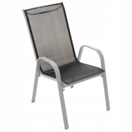 Sodo komplektas - 4 kėdės ir stiklinis staliukas - juodas