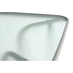 Sodo komplektas - 4 kėdės ir stiklinis staliukas - juodas