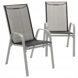 Sodo komplektas - 4 kėdės ir stiklinis staliukas - juodas