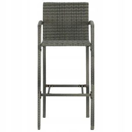 Vidaxl 5 dalių baro baldų komplektas su porankiais, pe rotangas, pilka