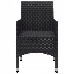 5 dalių sodo baldų komplektas juodas