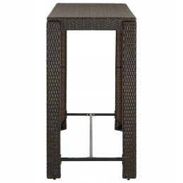 7 dalių sodo baro komplektas su rudomis PE rotango pagalvėlėmis