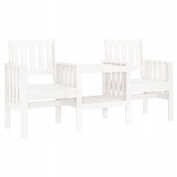 2-vietis sodo suolas su stalu, baltas, pušies