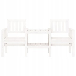 2-vietis sodo suolas su stalu, baltas, pušies