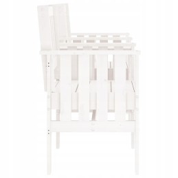 2-vietis sodo suolas su stalu, baltas, pušies