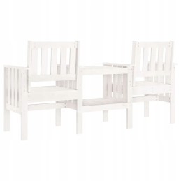 2-vietis sodo suolas su stalu, baltas, pušies