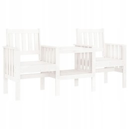 2-vietis sodo suolas su stalu, baltas, pušies