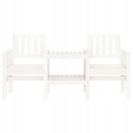 2-vietis sodo suolas su stalu, baltas, pušies