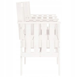 2-vietis sodo suolas su stalu, baltas, pušies