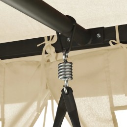 Vidaxl sodo pavėsinė su sulankstoma sūpyne, kreminė