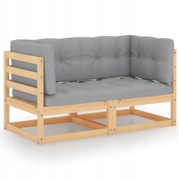 Vidaxl 3 dalių sodo poilsio komplektas, su pagalvėmis, pušies masyvo