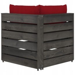 3-vietė sodo sofa pušies mediena, vyno raudona, 69x70x66 cm