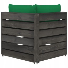 3-vietė sodo sofa iš padėklų, pušies, žalia, 69x70x66cm