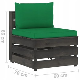 3-vietė sodo sofa iš padėklų, pušies, žalia, 69x70x66cm