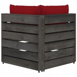 Vyno raudonumo 3-vietė sodo sofa iš padėklų. 69x70x66 cm