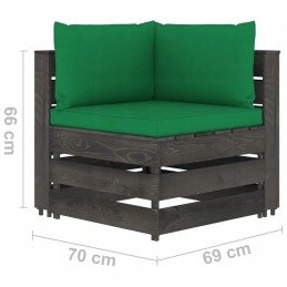 Sodo sofa iš padėklų, 3-vietė, žalia, pušies, išmatavimai 69x70x66