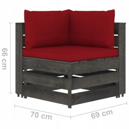 3-vietė sodo sofa su padėklais, vyno raudona, 69x70x66 cm