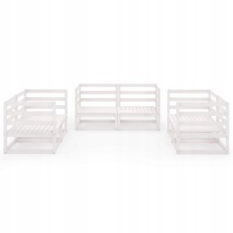 Vidaxl 6 dalių sodo baldų komplektas, baltas, pušis