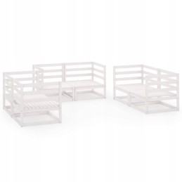 Vidaxl 6 dalių sodo baldų komplektas, baltas, pušis