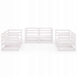 Vidaxl 6 dalių sodo baldų komplektas, baltas, pušis