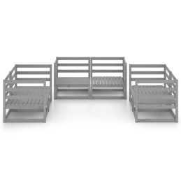 Vidaxl 6 dalių poilsio baldų komplektas sodui, pilkas, pušinis