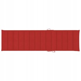 Šezlongas su raudona pagalvėle, tikmedžio masyvo