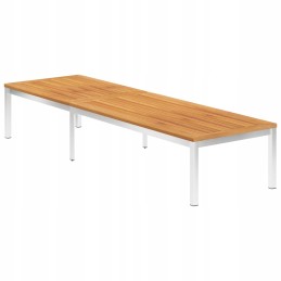 Vidaxl gultas su pagalvėle, akacijos medienos masyvo ir nerūdijančio plieno