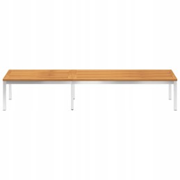 Vidaxl gultas su pagalvėle, akacijos medienos masyvo ir nerūdijančio plieno