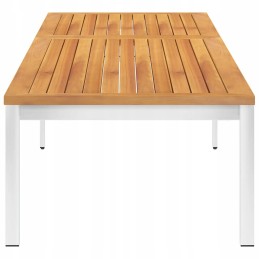 Vidaxl gultas su pagalvėle, akacijos medienos masyvo ir nerūdijančio plieno