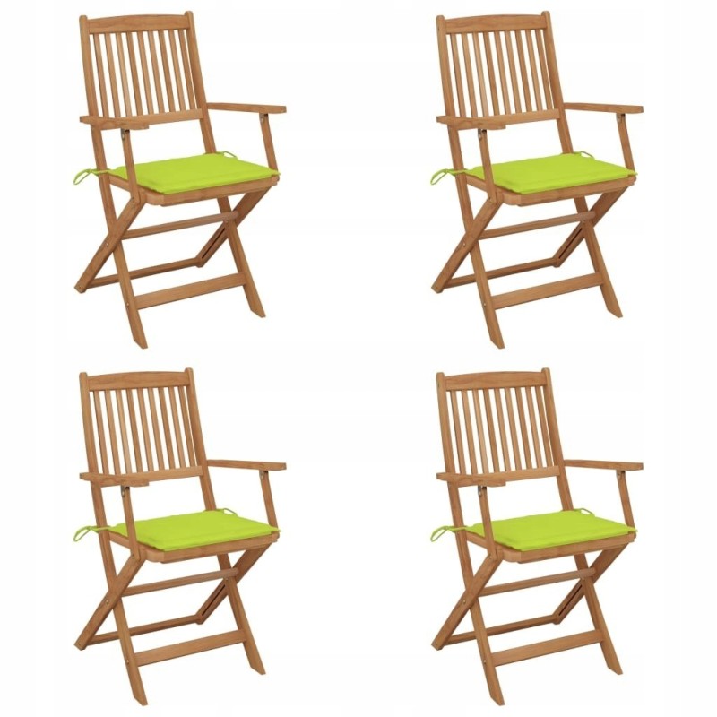 Sulankstomos sodo kėdės su pagalvėlėmis, 4vnt, lumarko akacijos mediena!