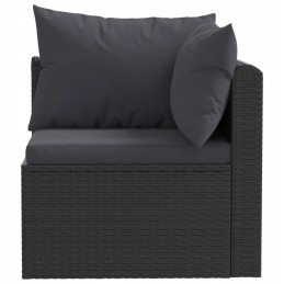 Vidaxl 4 dalių sodo sofa, pagalvėlės, PE rotangas, juoda