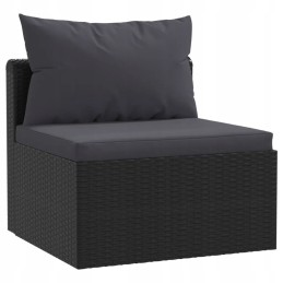 Vidaxl 4 dalių sodo sofa, pagalvėlės, PE rotangas, juoda
